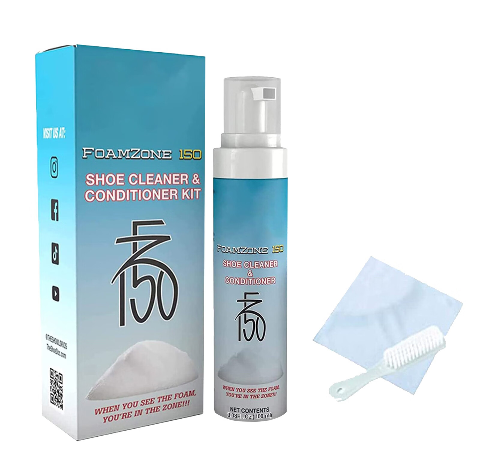 Shoe Cleaner Shoe Cleaner Conditioner Kit Foamzone Delicate And Rich Foam  Easy To Operate Significant Effect Without Hurting The Upper(1xcleaner 1x  Towel 1x Brush) 100ml 